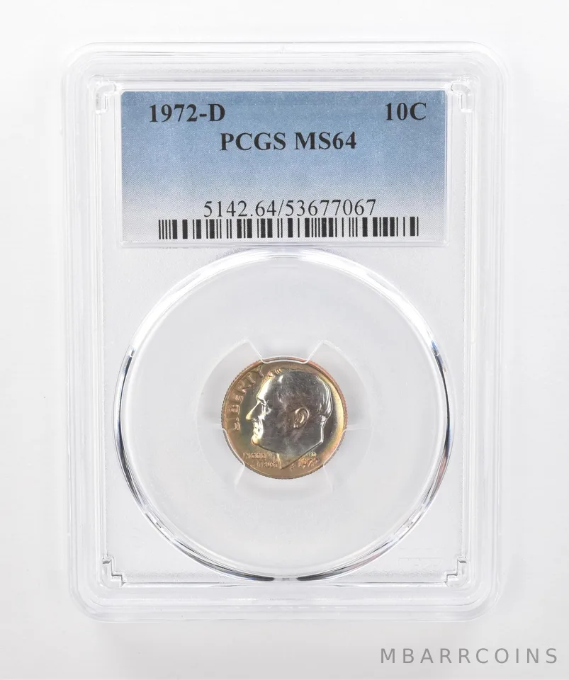 1972-D Roosevelt Dime MS64 PCGS Beautiful Tone *1341