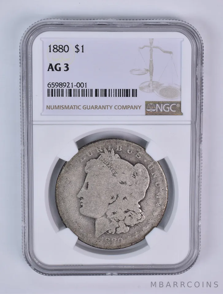 1880 Morgan Silver Dollar AG3 NGC Lowball