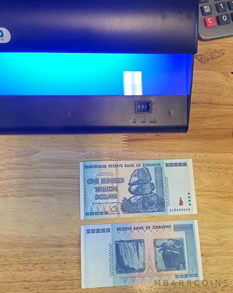 Unc 2008 ZIMBABWE 100 TRILLION Dollars BANKNOTE P-91 Largest Denom Note Currency