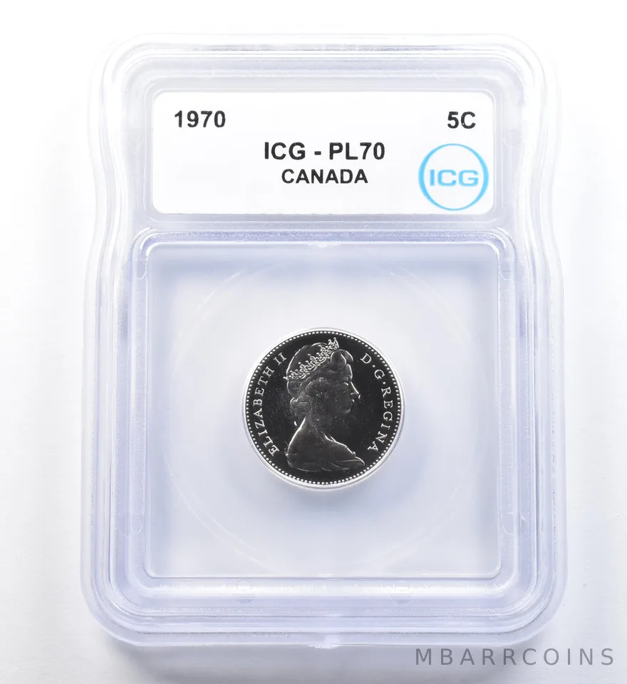 1970 Canada 5 Cents PL70 ICG a1121