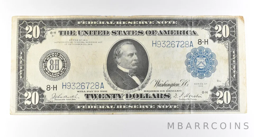 1914 $20 St Louis MO FRN Large Note Blue Seal *2832