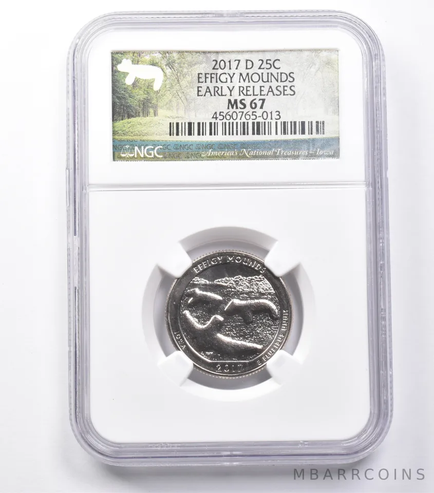 MS67 2017-D Washington Quarter Effigy Mounds Early Releases NGC *5409