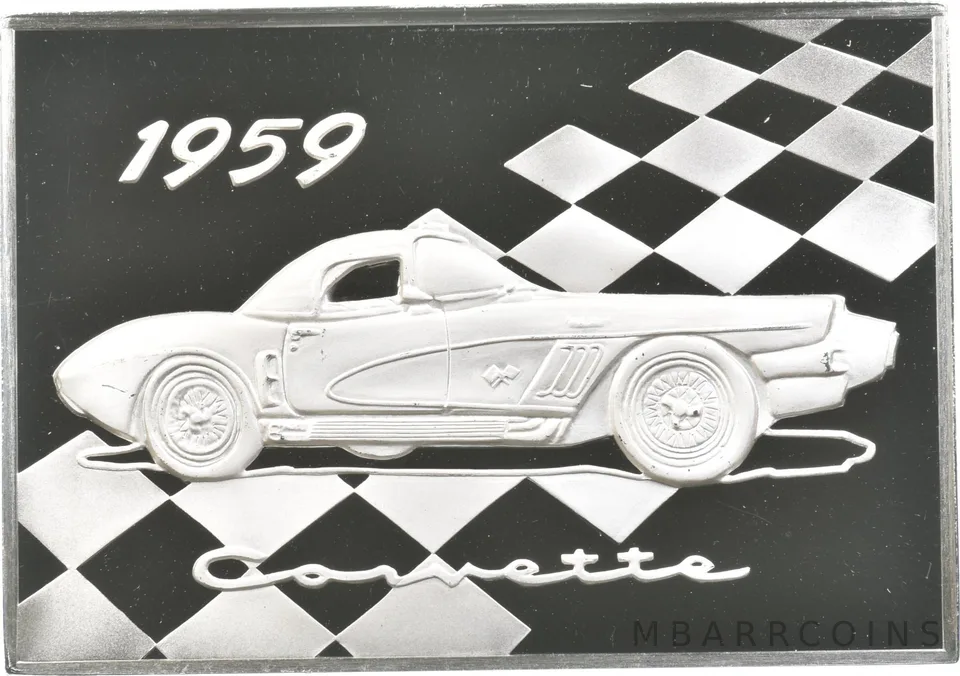 1959 Corvette Silver Art Bar 36.7 Grams *8637