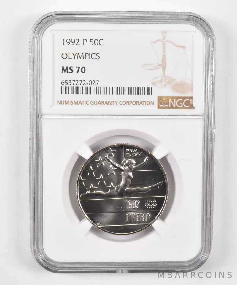 1992-P Commemorative Half Dollar Olympics Gymnastics MS70 NGC
