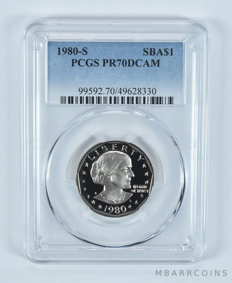 1980-S Susan B Anthony Dollar PR70 DCAM PCGS Blue Label