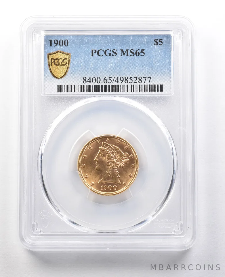 1900 $5 Liberty Head Gold Half Eagle MS65 PCGS *8843