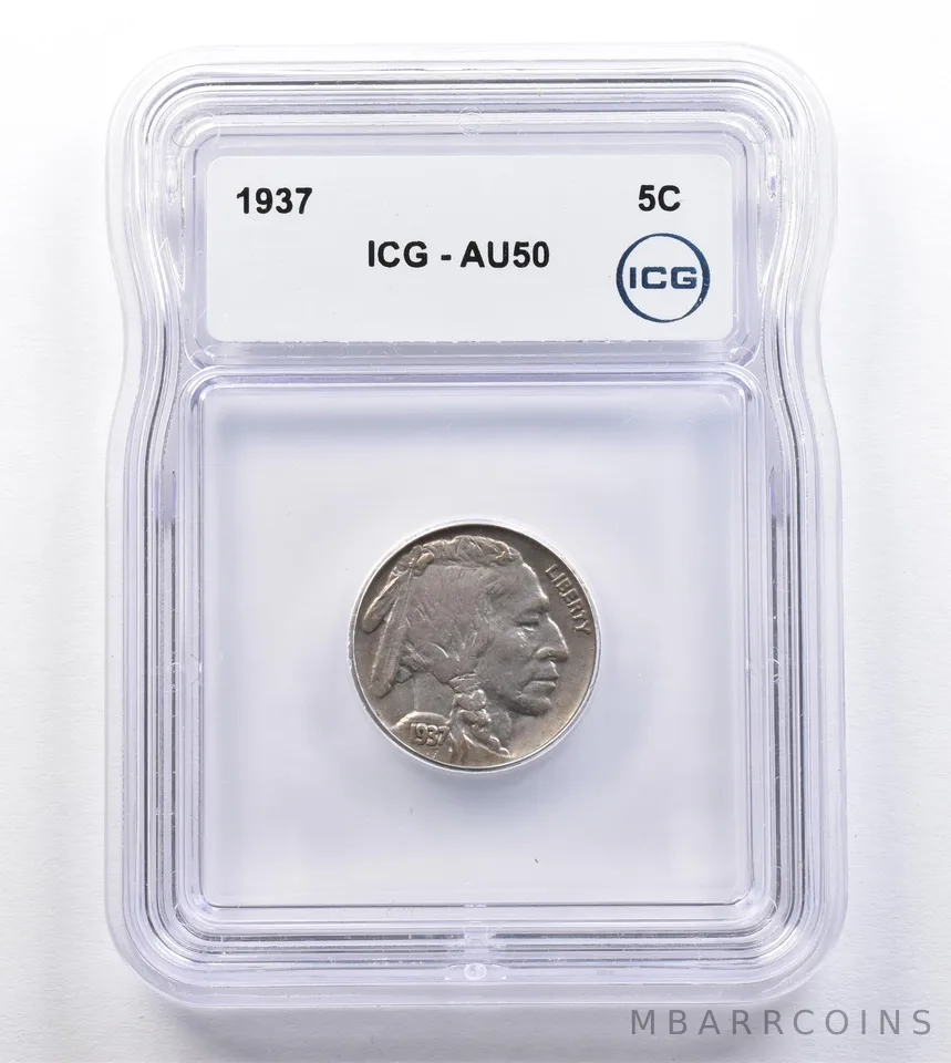 1937 Indian Head Buffalo Nickel AU50 ICG *2032