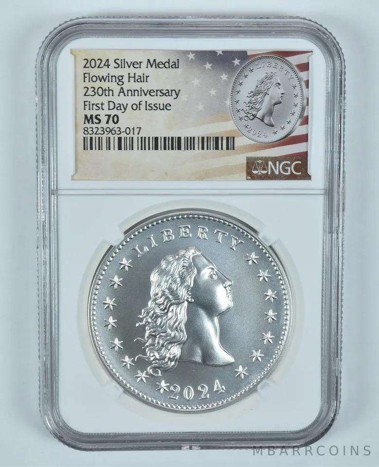 2024 Flowing Hair Silver Medal 230th Anniversary FDOI MS70 NGC Special Label