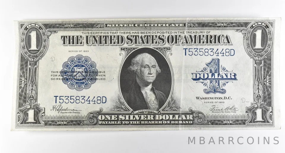 1923 $1 Silver Certificate Large Note Blue Seal *2908
