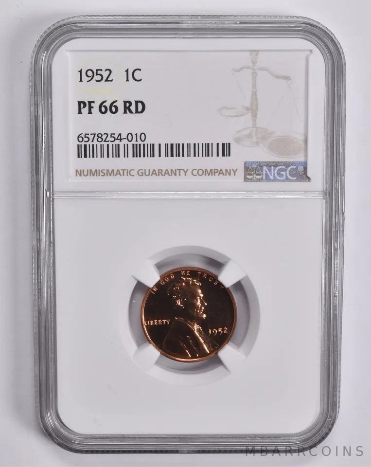 PF66 RD 1952 Lincoln Wheat Cent NGC *5621