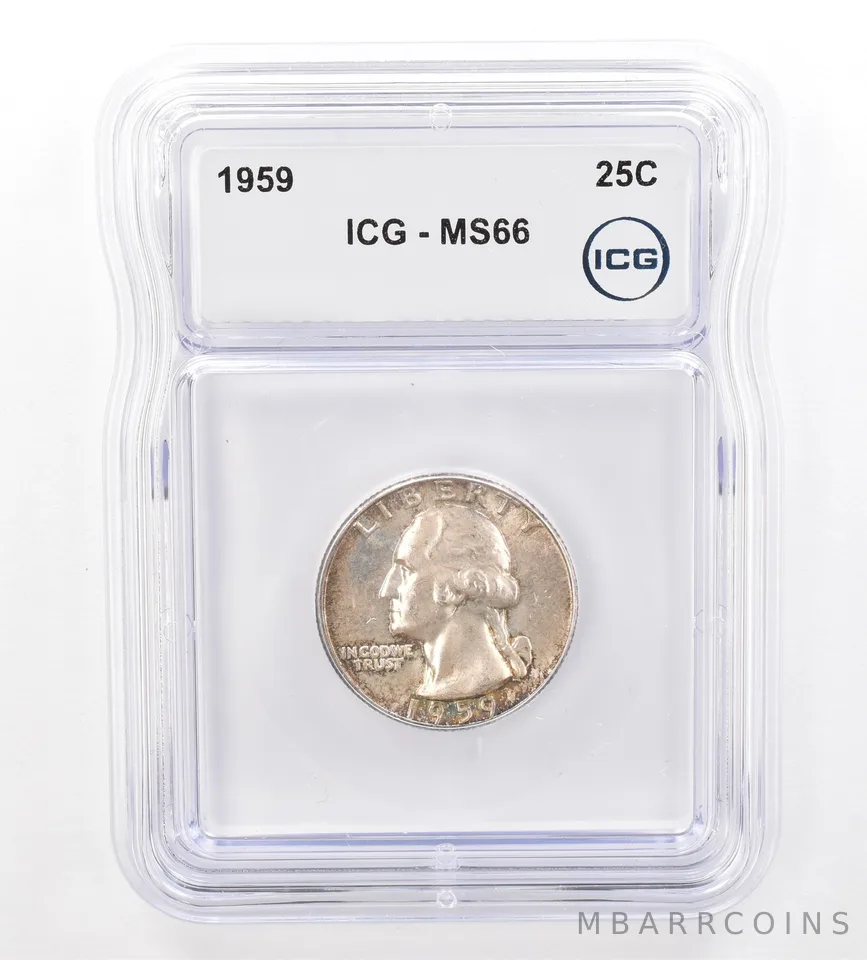 1959 Washington Quarter MS66 ICG Beautiful Tone Reverse *7383