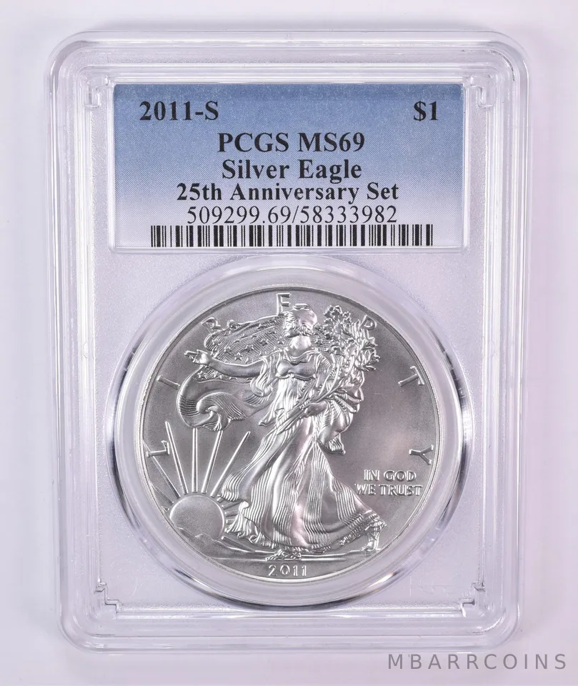 2011-S American Silver Eagle 25th Anniversary Set MS69 PCGS