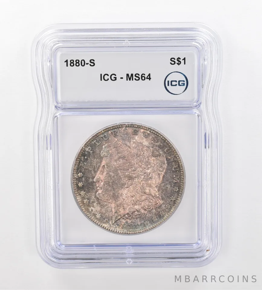 1880-S Morgan Silver Dollar MS64 ICG Beautiful Tone *0984