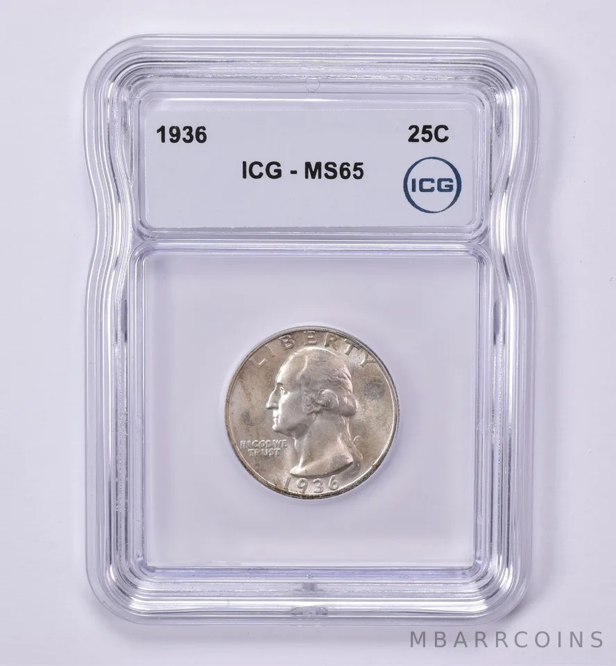 1936 Washington Quarter MS65 ICG *0513
