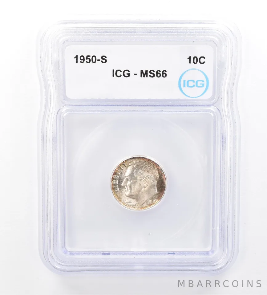 1950-S Roosevelt Dime MS66 ICG Beautiful Tone *1670