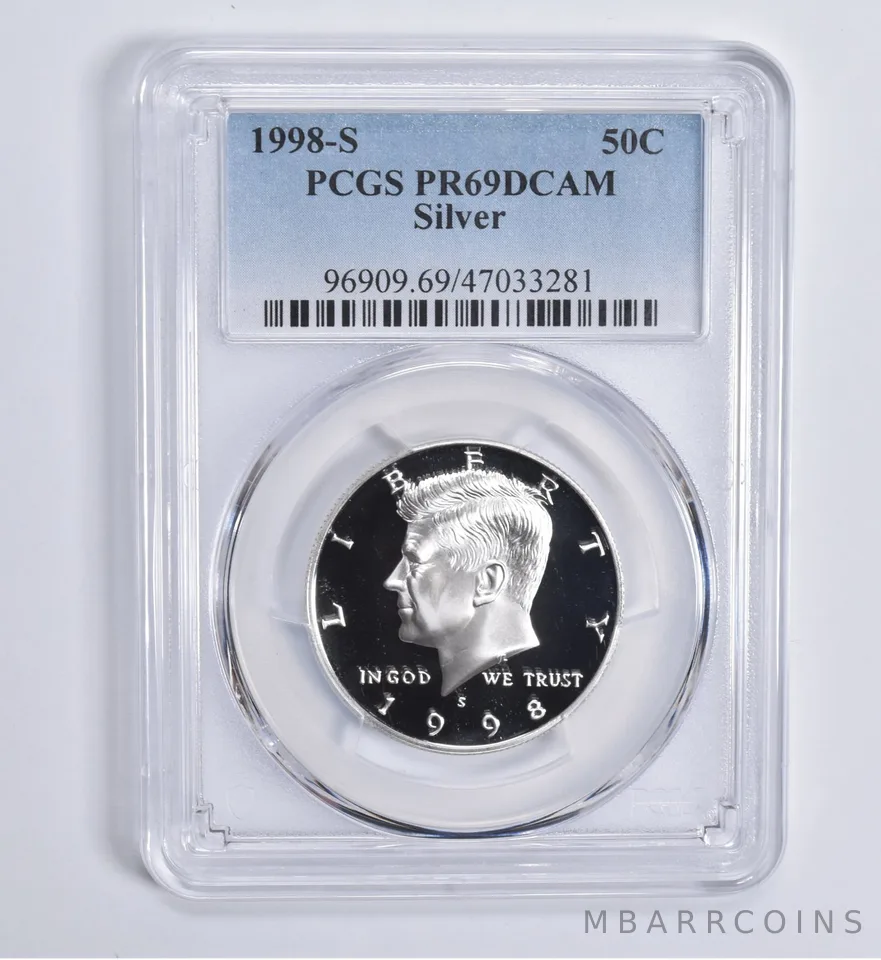 1998-S Kennedy Half Dollar Silver PR69 DCAM PCGS Blue Lbl