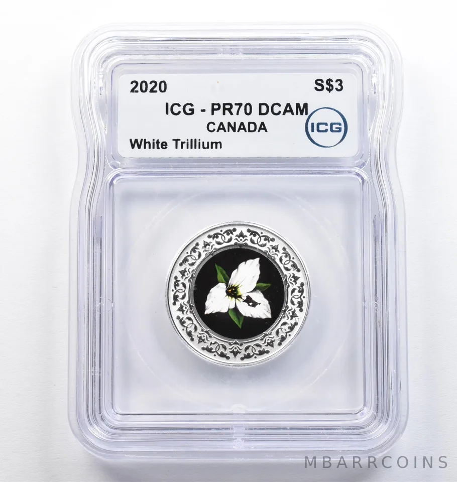 2020 Canada 3 Dollars Silver White Trillium PR70 DCAM ICG *9369