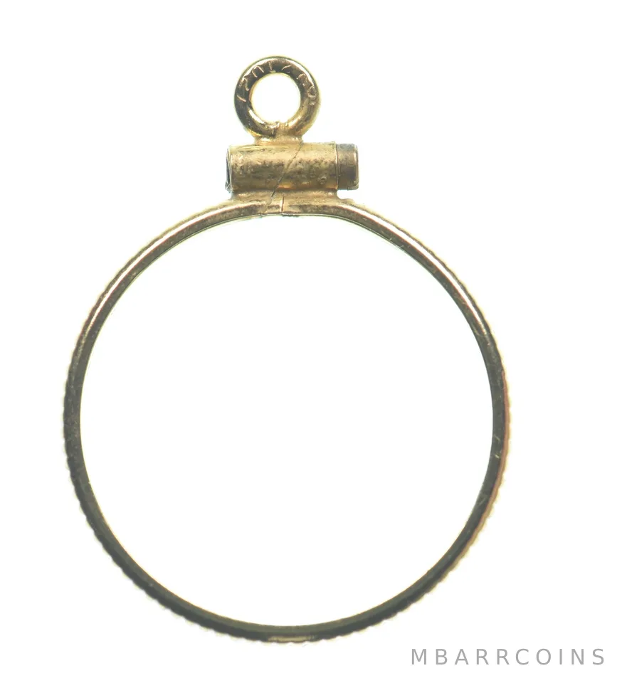 12k 0.6 Gram Gold Filled 15.5mm Coin Bezel Pendant Frame Edge *4910