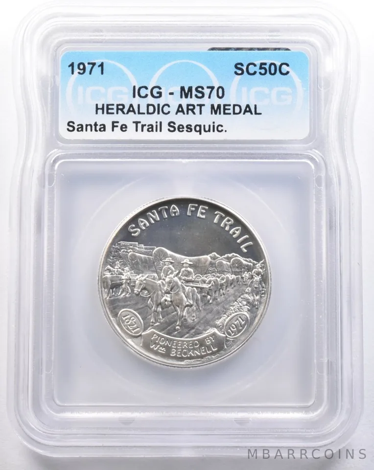1971 So Called Half Dollar Santa Fe Trail Sesquicentennial MS70 ICG