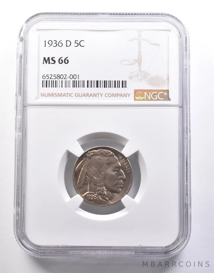 1936-D Indian Head Buffalo Nickel MS66 NGC *7247