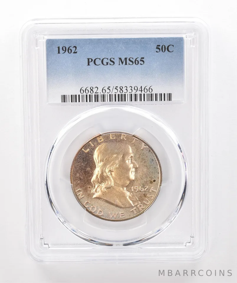 1962 Franklin Half Dollar MS65 PCGS Beautiful Tone *1924