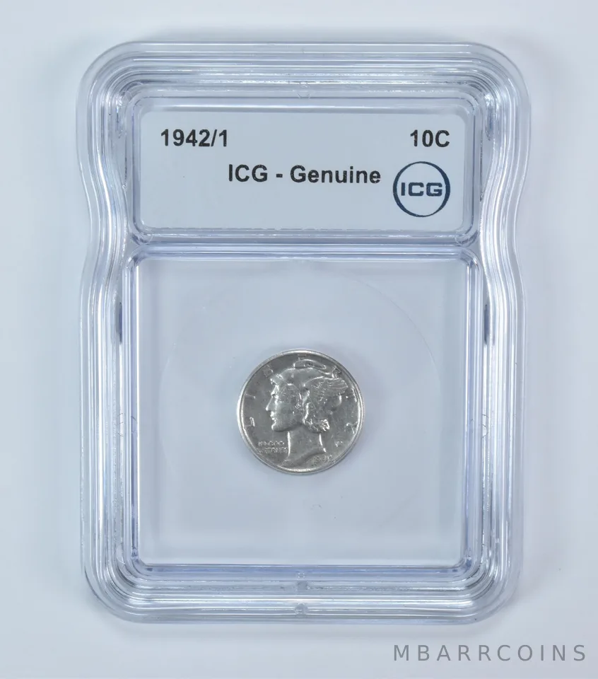 1942/1 Mercury Dime Genuine ICG a6005