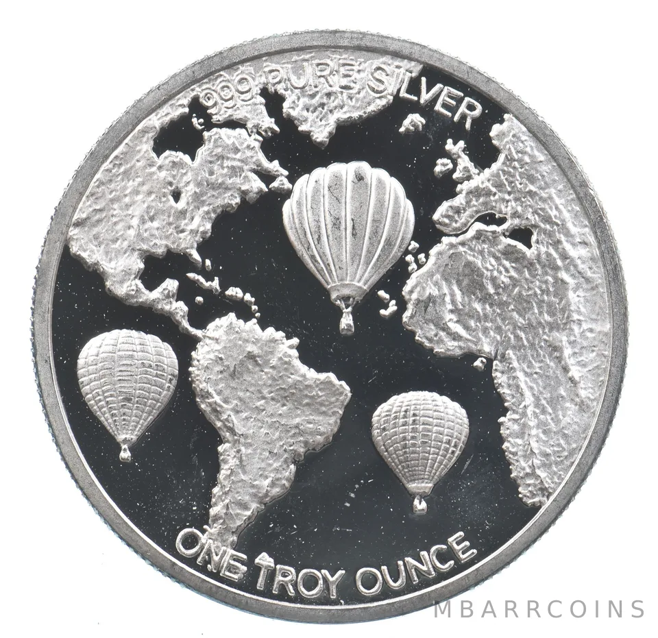 VINTAGE Art Bar/Round 1997 Brilliant Glow 1 Oz. .999 Silver One Troy Ounce *238