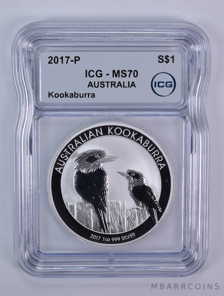 2017 P Australia 1 Dollar Silver Kookaburra MS70 ICG