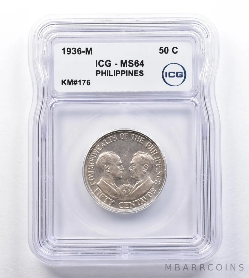 1936 M Philippines 50 Centavos KM#176 MS64 ICG *2028