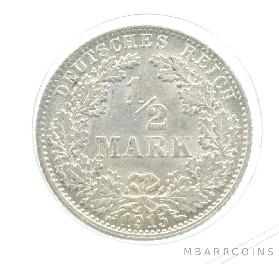 1915 D Germany Half Mark Gem Unc a0158