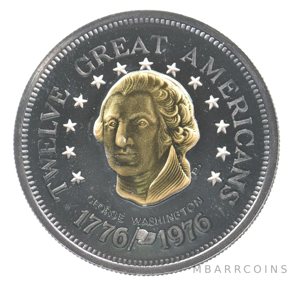 1976 Twelve Great Americans Gold/Silver Round George Washington *9455