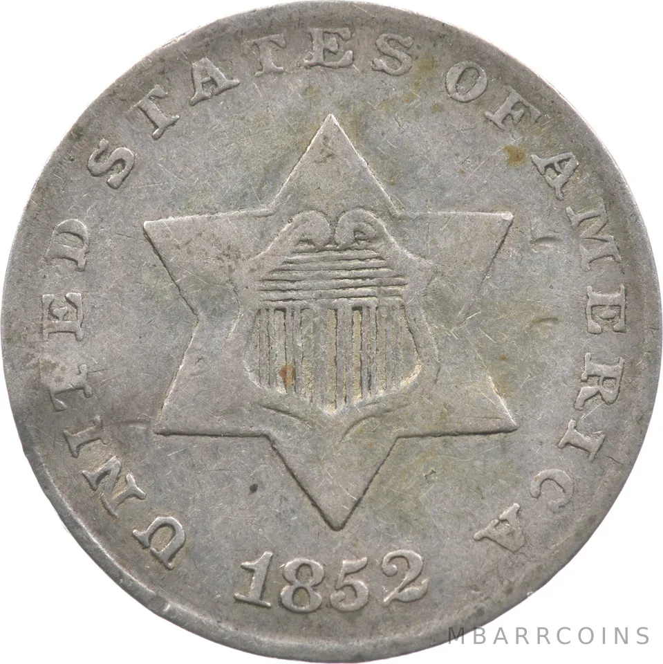 1852 Silver Three Cent Trime a1992