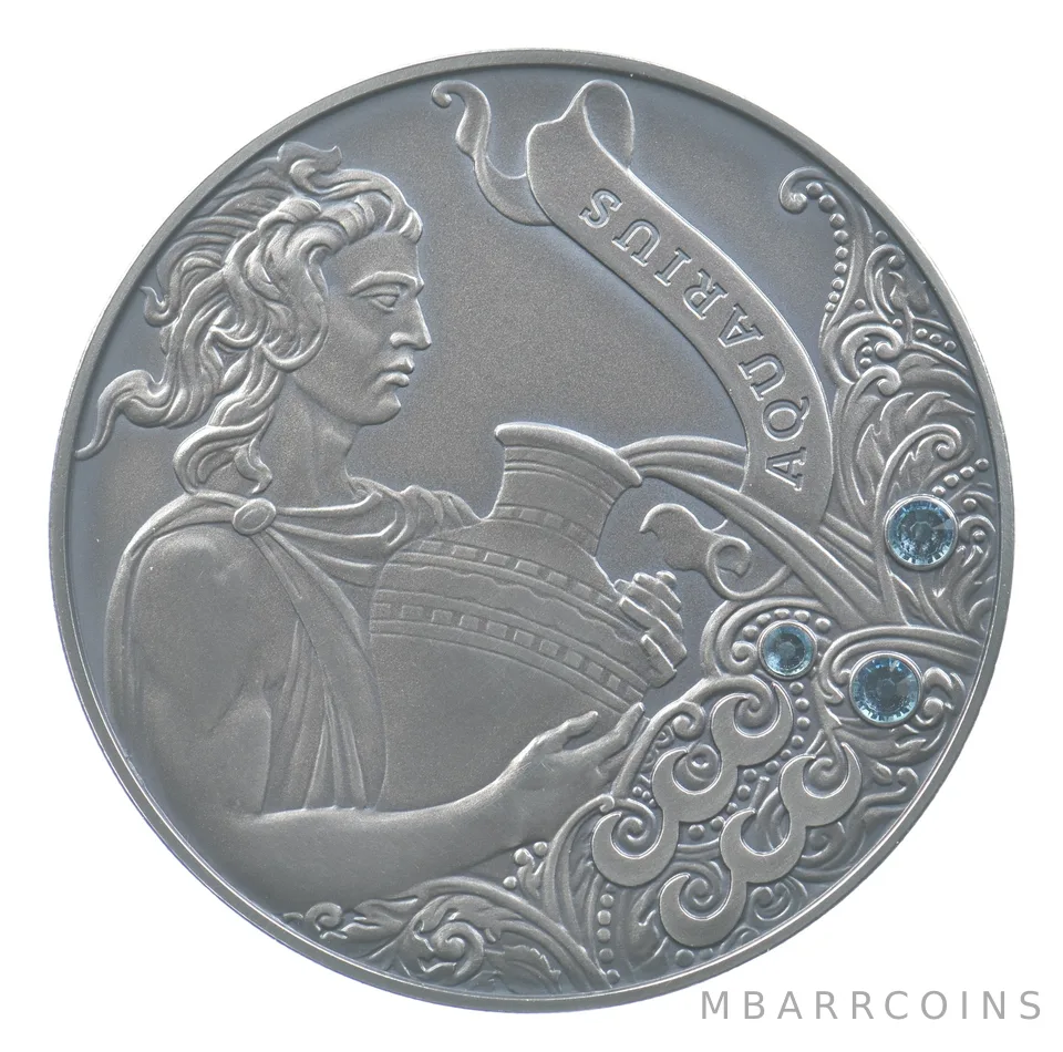 2013 Belarus 20 Roubles Silver Aquarius Signs Of The Zodiac *6705