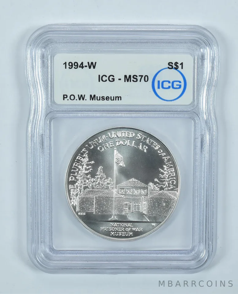 1994-W POW Museum Commemorative Silver Dollar MS70 ICG