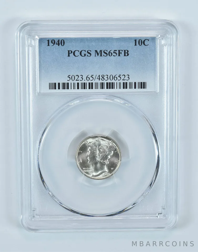 1940 Mercury Dime MS65 FB PCGS Blue Label