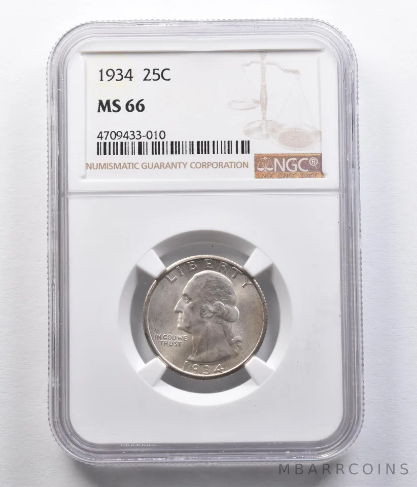 1934 Washington Quarter MS66 NGC *2495