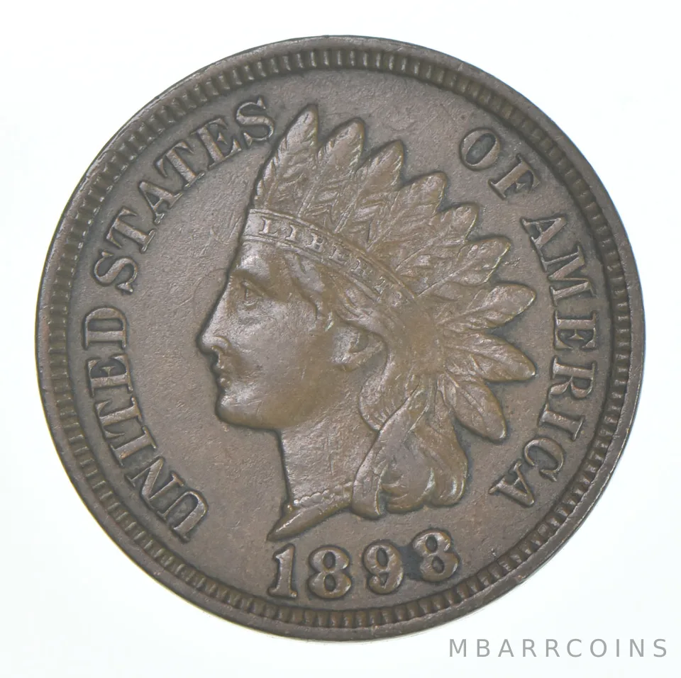 XF 1898 Indian Head Copper Cent Penny - High Grade Sample