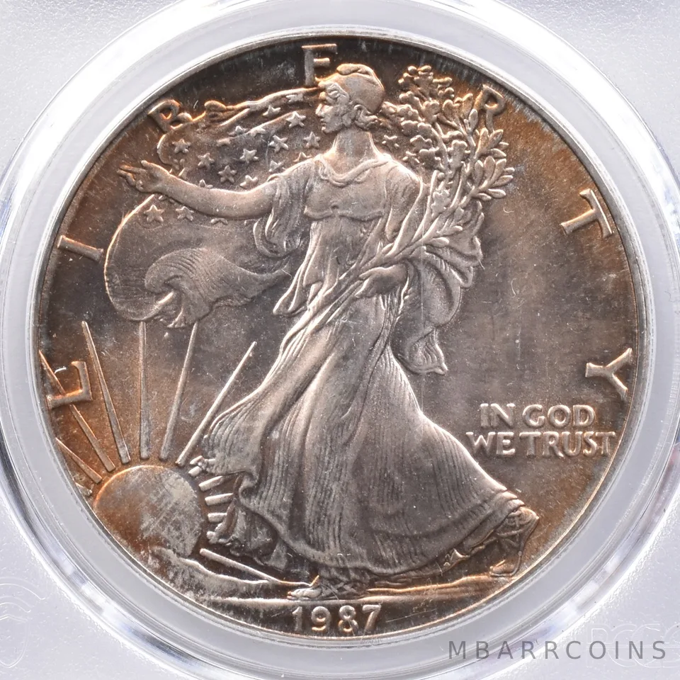 1987 American Silver Eagle MS65 PCGS Beautiful Tone *2387