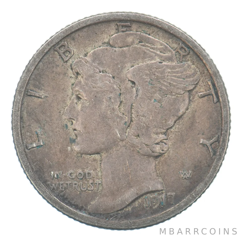 1917-D Mercury Dime Beautiful Tone *9738