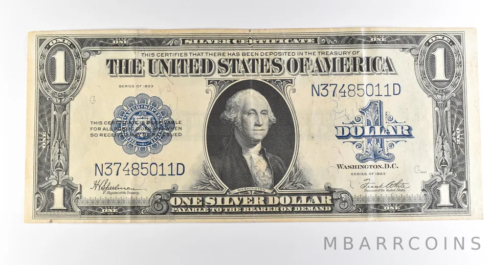 1923 $1 Silver Certificate Large Note Blue Seal *3692