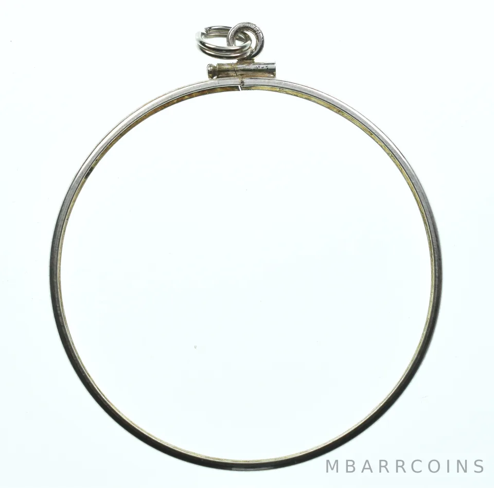 Sterling Silver 31.5 MM Coin Bezel Pendant Frame Edge *2189
