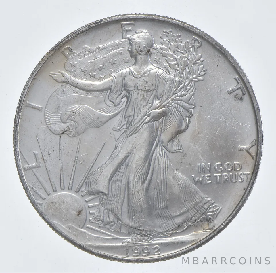 Better Date 1992 American Silver Eagle 1 Troy Oz .999 Fine Silver *495