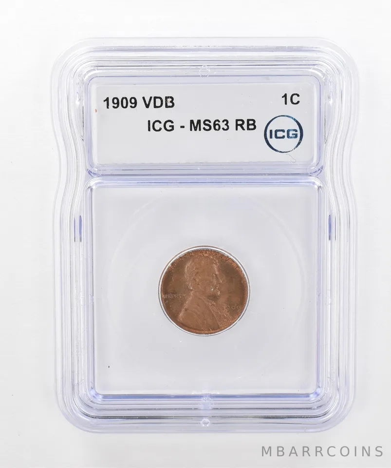 1909 VDB Lincoln Wheat Cent MS63 RB ICG Beautiful Tone *2905