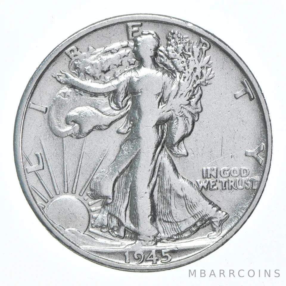 XF/AU 1945-S Walking Liberty Half Dollar Polished 90% Silver