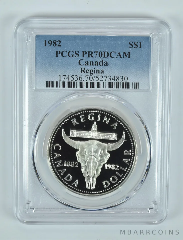1982 Canada 1 Dollar Silver Regina PR70 DCAM PCGS
