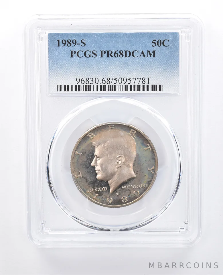 1989-S Kennedy Half Dollar PR68 DCAM PCGS Beautiful Tone *8133