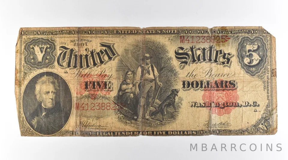 1907 $5 Legal Tender Large Note Red Seal *3119