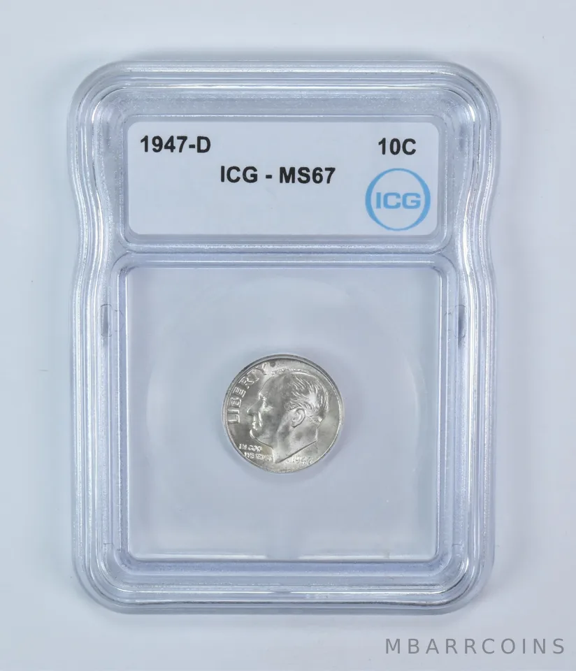 1947-D Roosevelt Dime MS67 ICG
