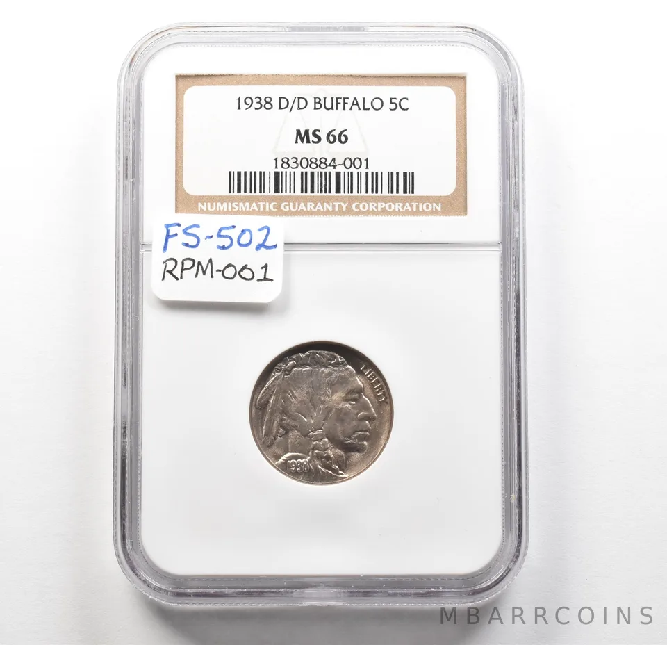 1938-D/D Indian Head Buffalo Nickel MS66 NGC *6248