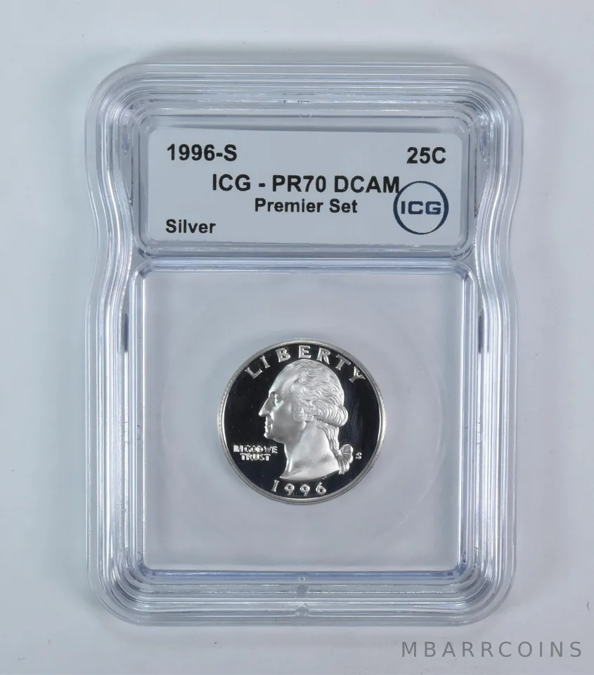 1996-S Washington Quarter Silver Premier Set PR70 DCAM ICG